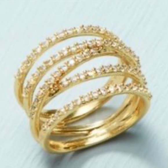 Stella and Dot Stellar Pave Ring size 8 - Picture 1 of 3